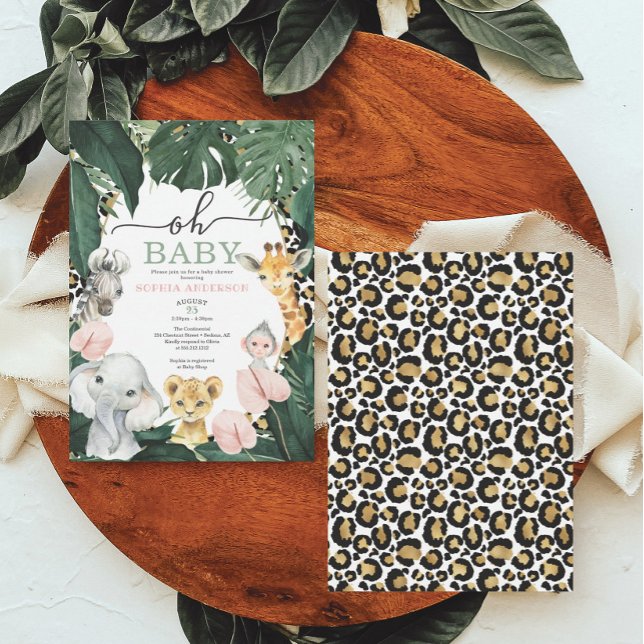 Vild Safari Jungle Animals Baby Shower-inbjudan Inbjudningar (Skapare uppladdad)