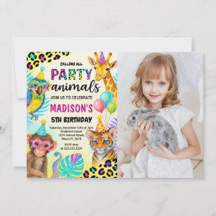Vild Safari Jungle Birthday-inbjudan Inbjudningar