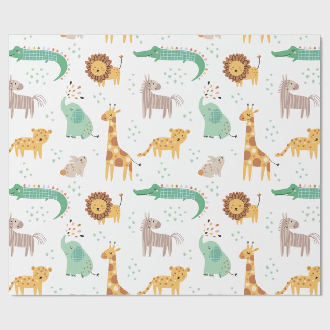 Vild Safari Kids Presentpapper (Platt)