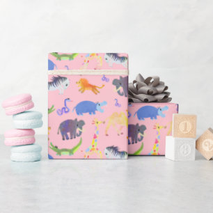 Vild Safari om Rosa Wrapping Papper Presentpapper
