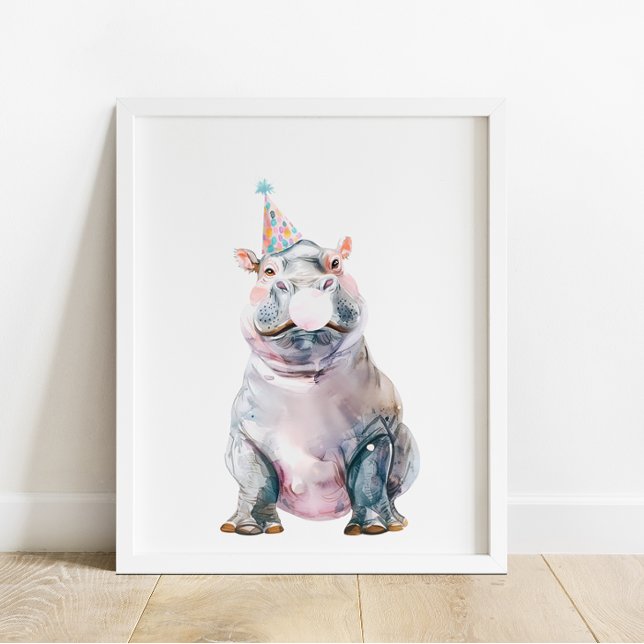 Vild Safari Party Hippo Animals Födelsedag Poster (Skapare uppladdad)