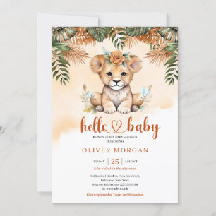 Vild safari terracotta Torkade handflatan söt baby Inbjudningar