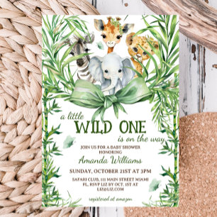 Vild Safaribåge Baby Shower Inbjudningar