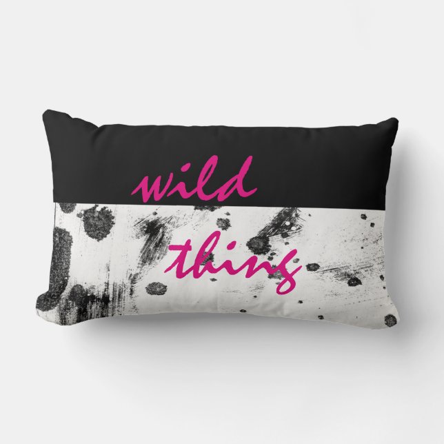 vild sak dekorativ kudde, djärv abstrakt lumbarkudde (Framsida)