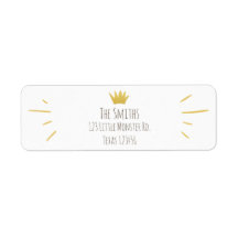 Vild Sak Guld Krona Retur Adress Label Boy