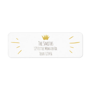 Vild Sak Guld Krona Retur Adress Label Boy Returadress Etikett