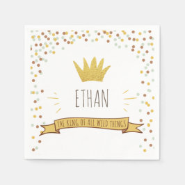 Vild sak Pappersservett Guld Krona Första födelsed