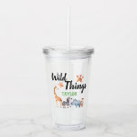 Vild Sak Safari Animal Birthday Kids Watercolor Take Away Mugg<br><div class="desc">Vattenfärgad Vild Sak Safari Animal Birthday Kids Acrylic Tumbler. Vattenfärgad giraffe,  zebra,  rhinoceros och meerkat på safari matade Vild Sak kopp. Underbar för födelsedagar eller endast för roligt. www.SamAnnDesigns.com</div>