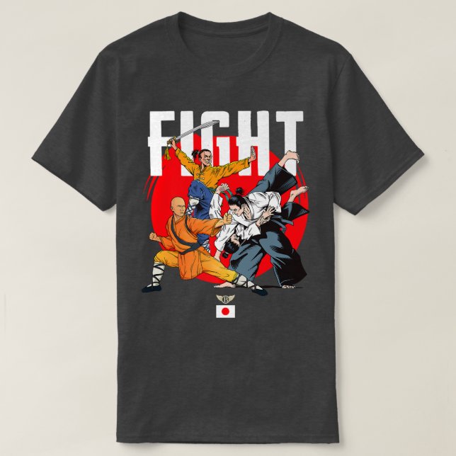 Vild Samurai Kung fu Manar Fighting Novelty Graphi T Shirt (Design framsida)