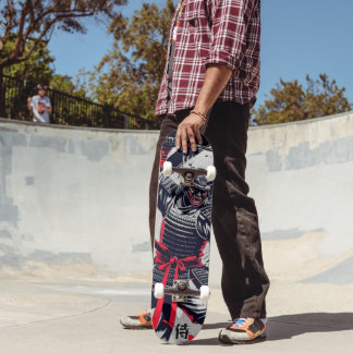 Vild Samurajkrigare Japansk Kanji Skateboard