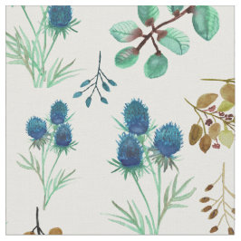 Vild Scottish Blue Thistle Flower Tyg