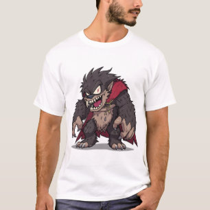 Vild seriefigur monster varulv grafik t shirt