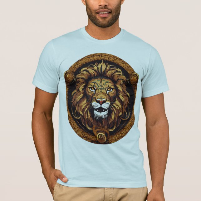 Vild Serpentkung Lion – Stilisad Vector T-Shirt (Framsida)