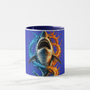 Vild Sharksbadduk – Blå & Orange Ocean Spl Mugg