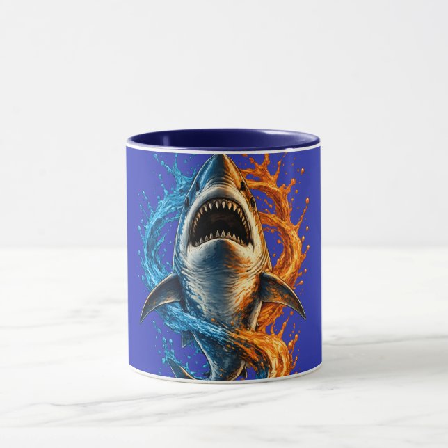 Vild Sharksbadduk – Blå & Orange Ocean Spl Mugg (Center)