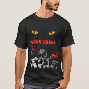 Vild Skalle Ögon Mörk Streetwear T-Shirt