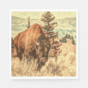 Vild Skogs Bison Pappersservett