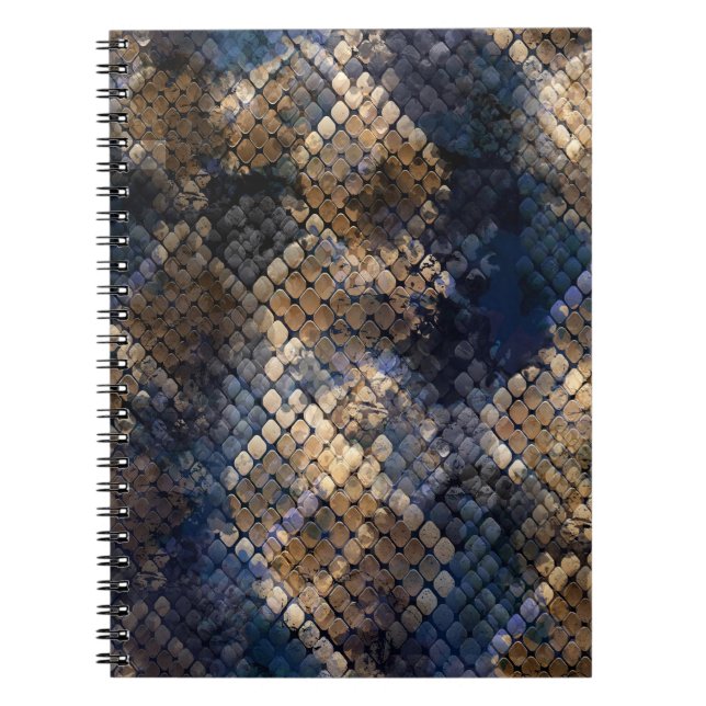 Vild Snakeskin Vattenfärg Sömlös design Anteckningsbok (Framsidan)