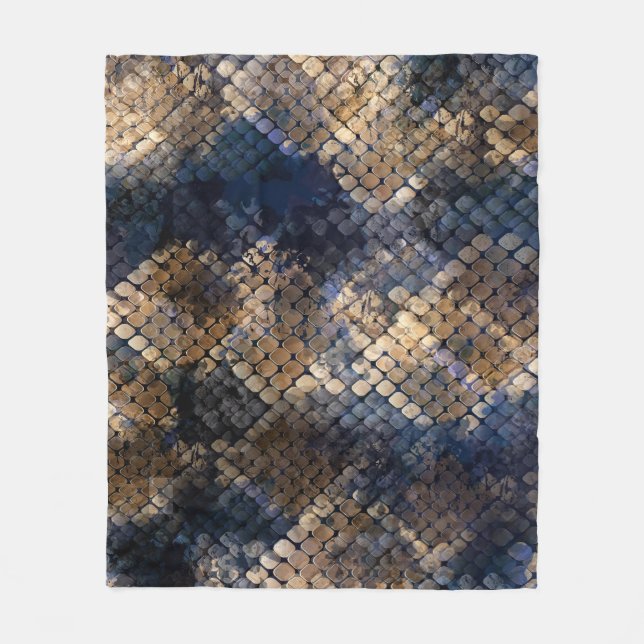 Vild Snakeskin Vattenfärg Sömlös design Fleecefilt (Framsidan)