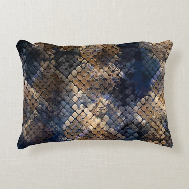 Vild Snakeskin Vattenfärg Sömlös design Prydnadskudde (Framsidan)