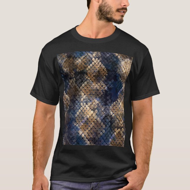 Vild Snakeskin Vattenfärg Sömlös design T Shirt (Framsida)