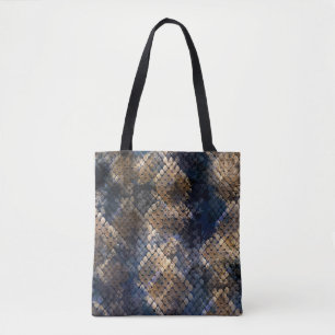Vild Snakeskin Vattenfärg Sömlös design Tygkasse