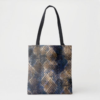 Vild Snakeskin Vattenfärg Sömlös design Tygkasse