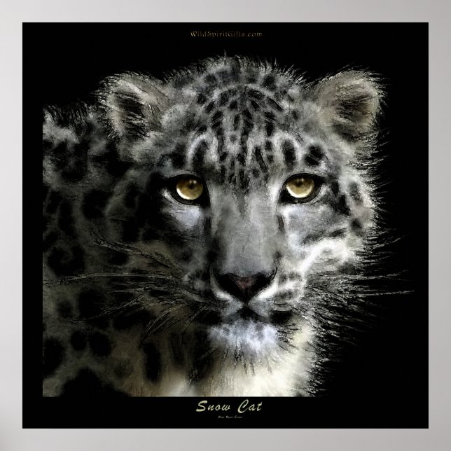 VILD SNÖ LEOPARD Art Print Poster (Framsidan)
