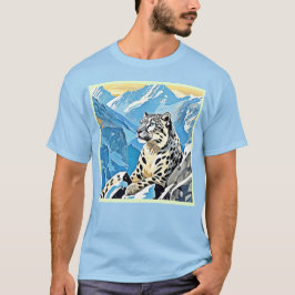 Vild Snö Leopard Design T Shirt