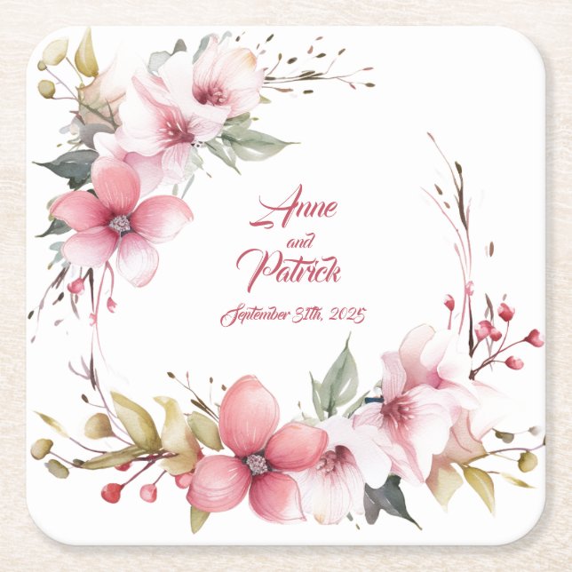 Vild Soft Ro: Personlig Bröllop Underlägg (Framsidan)