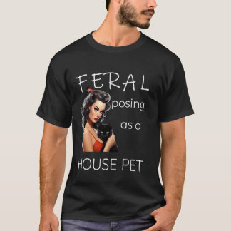 VILD som presenterar sig som husdjur, pinup-stil K T Shirt