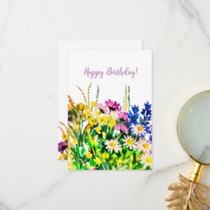Vild sommarblommor Grattis på födelsedagen kort