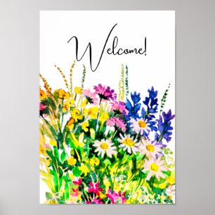 Vild sommarblommor i fält poster