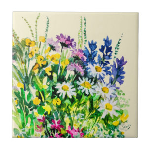 Vild sommarblommor kakelplatta