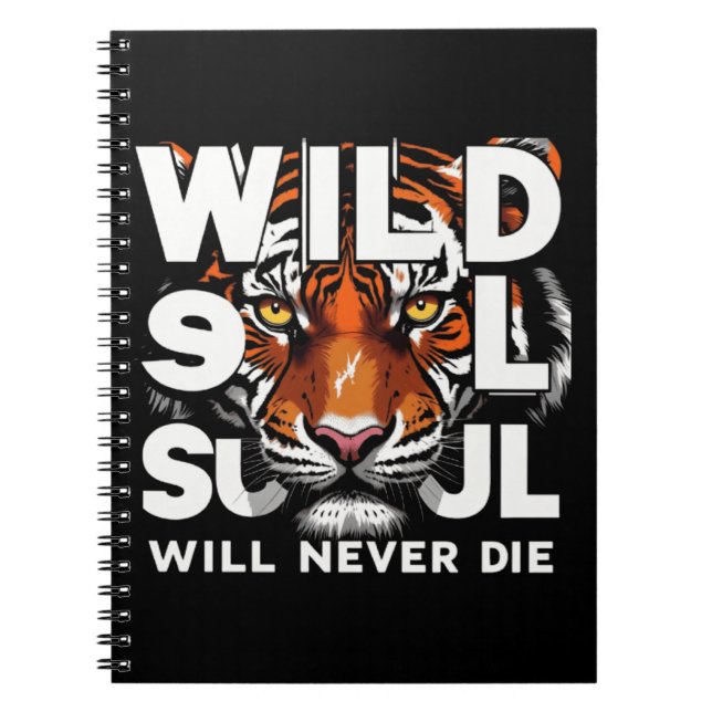 "Vild Soul - Fierce Tiger Ögon Motivational Art" Anteckningsbok (Framsidan)