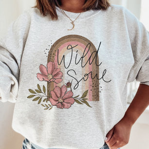 Vild Soul Modern Rainbow Boho Blommigt T Shirt
