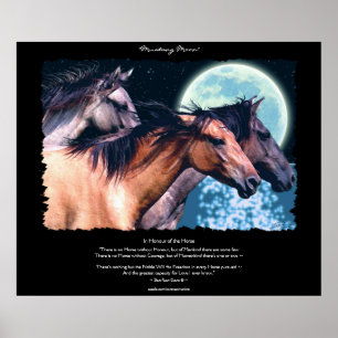 Vild Spanska Mustang Horses Art & Dikt Poster