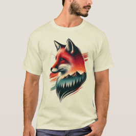Vild Spirit Fox - Naturinspirerad konstnärlig T-Sh T Shirt