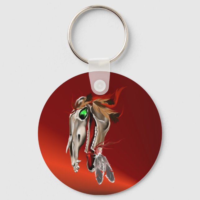 Vild Spirit Horse Keychain Nyckelring (Framsida)