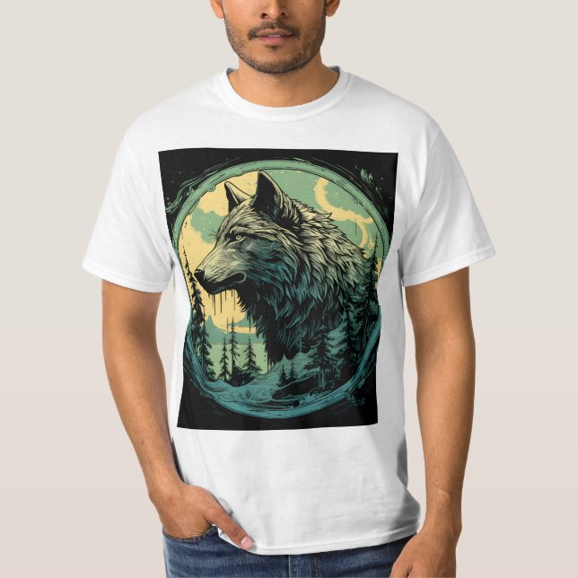 Vild Spirit Varg T-Shirt - Forest Wilderness Anima (Framsida)