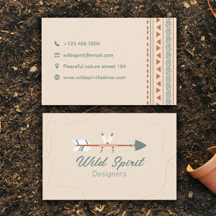 Vild Spirt Native American Arrow Indian Stil Visitkort