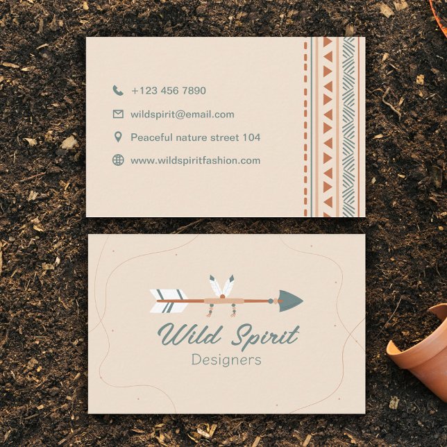 Vild Spirt Native American Arrow Indian Stil Visitkort (Skapare uppladdad)