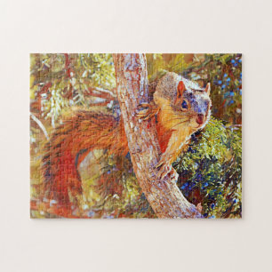 Vild Squirrel Photographic Natature Art Puzzle Pussel