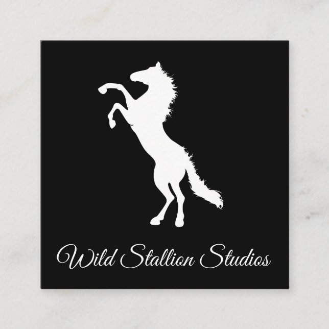 Vild Stallion Fyrkantigt Visitkort (Framsida)