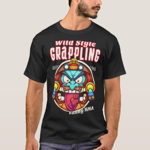 Vild Stil Grappling Demon Ansikte Mma Jiu Jitsu M T Shirt