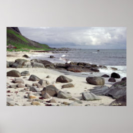 Vild Stony Beach i Norge Poster