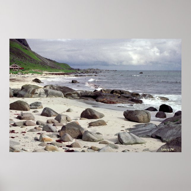 Vild Stony Beach i Norge Poster (Framsidan)