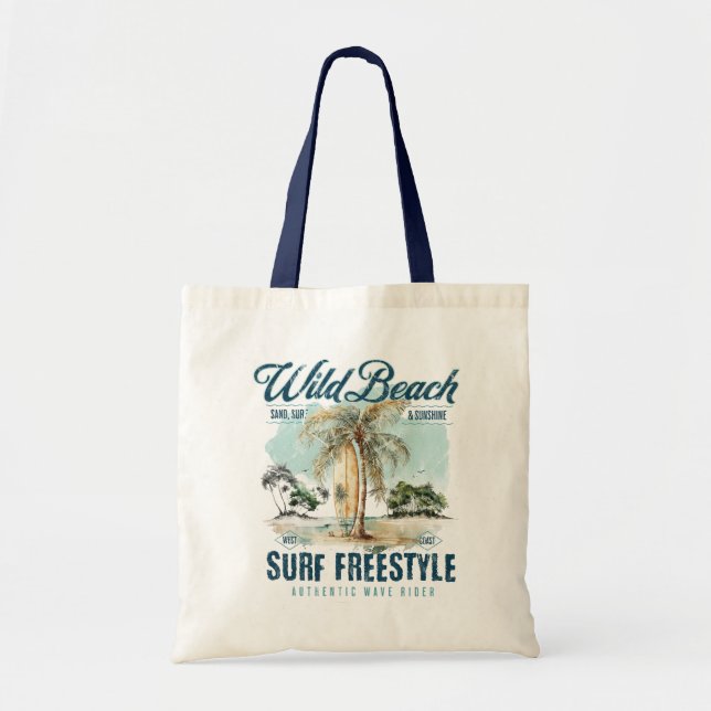Vild strand – Surf frijobb retro strand Tygkasse (Framsidan)
