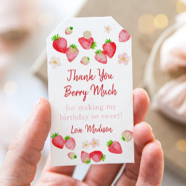 Vild Strawberry Berry Sweet Birthday Presentetikett
