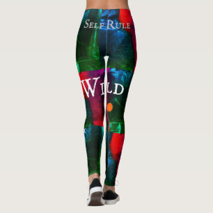 Vild Street Art Urban Red Blue Grönt Mode Leggings